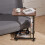 Living And Home C Shaped Sofa Side Table,Adjustable Height Side Table on Wheels Mobile Laptop with Storage Basket & Shelf 1