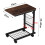 Living And Home C Shaped Sofa Side Table,Adjustable Height Side Table on Wheels Mobile Laptop with Storage Basket & Shelf 6