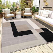(160 x 230 cm (5ft 2" x 7ft 5")- Large Printed Area Rug/Carpet, MILO NEUTRAL) Large Area Rugs For Living Room Geometric Printed Rug Anti Slip Floor Carpet