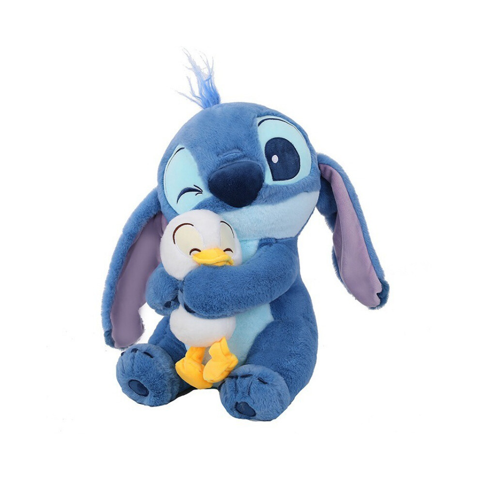 Dinamr (65Cm/25.59In) Stitch Hugging Duck Plush Toy Stuffed Doll Pillow Pp Cotton Filled Decor Home