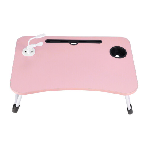 Living And Home Folding Laptop Table Stand USB Computer Desk Bed Picnic Stand Notebook Lap Trays 2