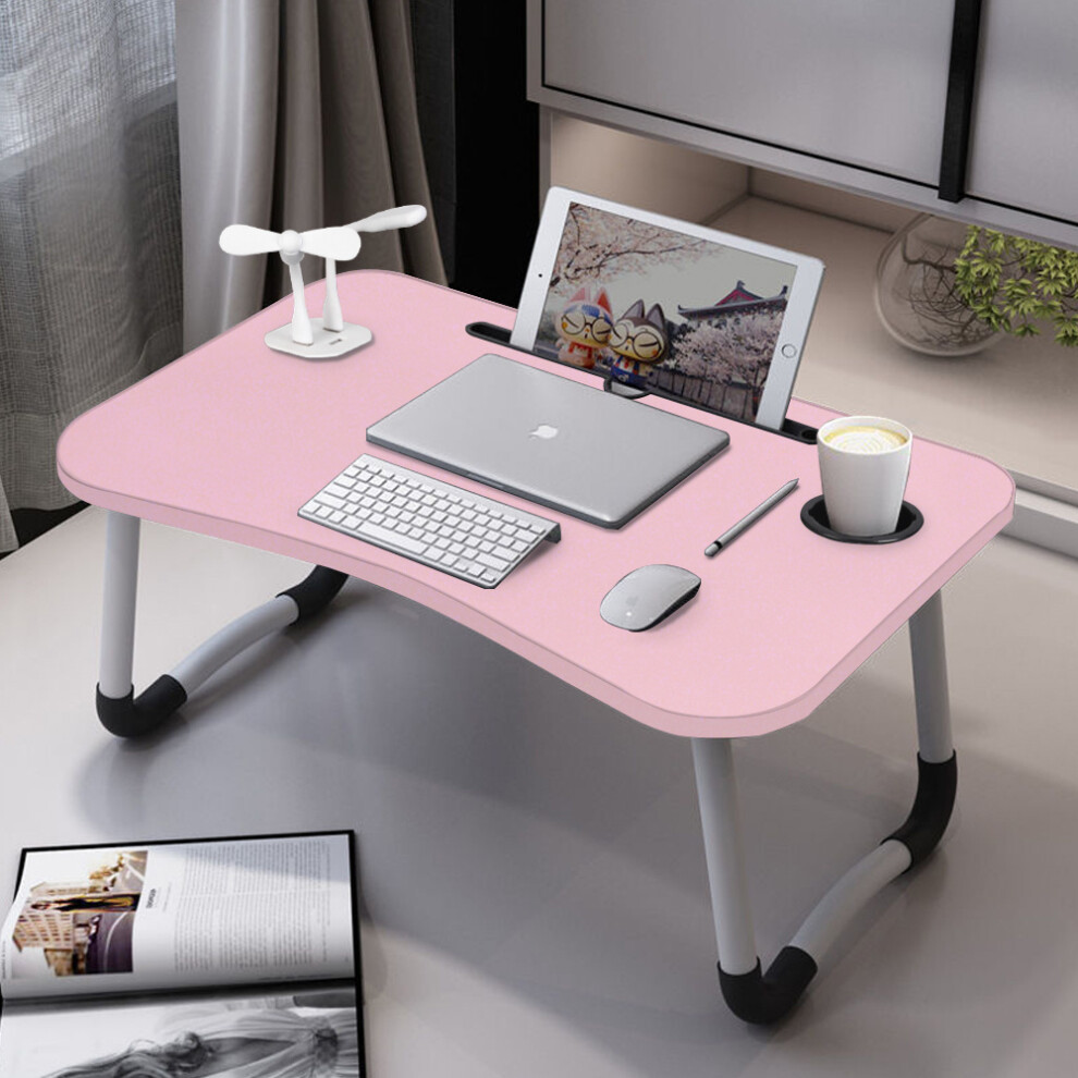 Folding Laptop Table Stand USB Computer Desk Bed Picnic Stand Notebook Lap Trays