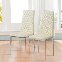 PVC High Back Modern Dining Chairs Set of 2