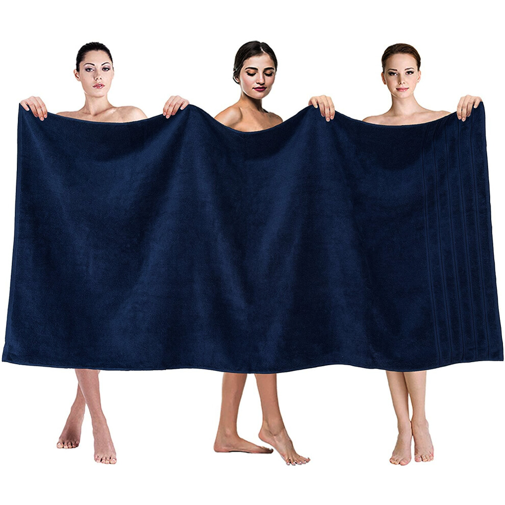 (Navy Blue) Extra Large Super Jumbo Bath Sheet Towel 100% Egyptian Cotton Bath Sheets-image-OPC-PF8K6KM-NEW