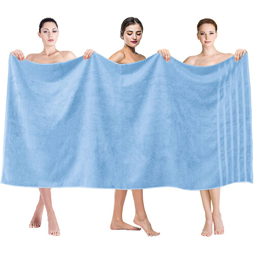 (Sky Blue) Extra Large Super Jumbo Bath Sheet Towel 100% Egyptian Cotton Bath Sheets
