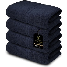 (Navy) 4 x Large Jumbo Bath Sheet Towels 100% Egyptian Cotton Bath Sheets Big Towels