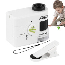 (panda) Pocket Science Microscope LED Lighted Pocket Toy 80X Microscope Portable Microbiological Observation Lab Toy For Boys Girls For