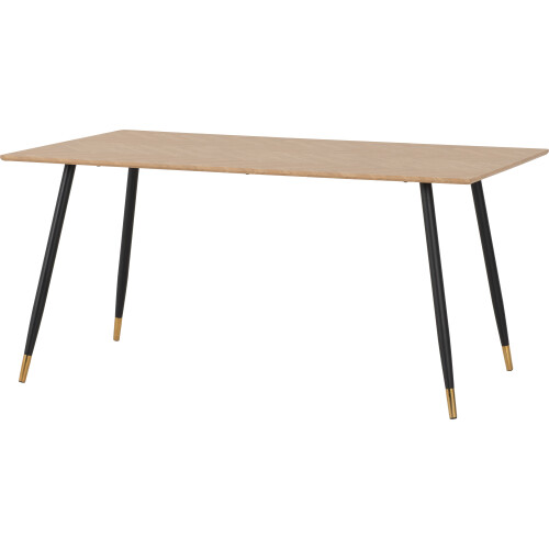 Seconique Hamilton Dining Table Medium Oak Effect Black Legs