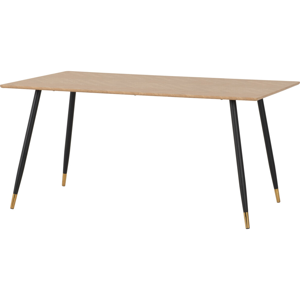 Hamilton Dining Table Medium Oak Effect Black Legs