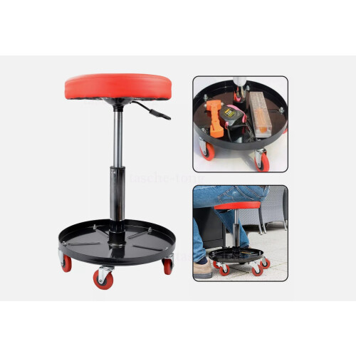 Garage Creeper Stool Roller Seat Adjustable Mechanic Car Bike Round 2