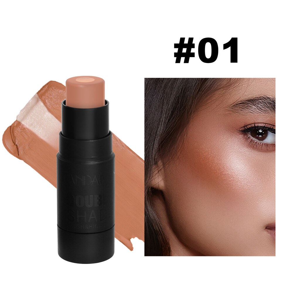 (01#) 2 in 1 Blush Stick Contouring Highlighting Makeup