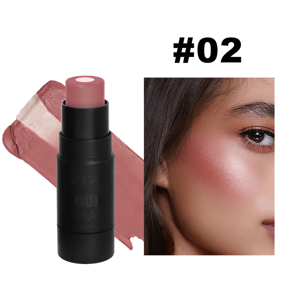 (02#) 2 in 1 Blush Stick Contouring Highlighting Makeup