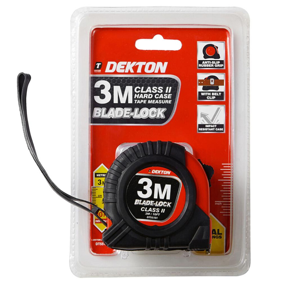 DEKTON 3M X 19MM HARD CASE TAPE MEASURE, DT55101