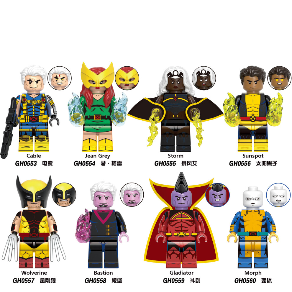 (X-Men B) 8PCS Marvel Deadpool Avengers Super Heroes Mini Figures Fit Lego Venom