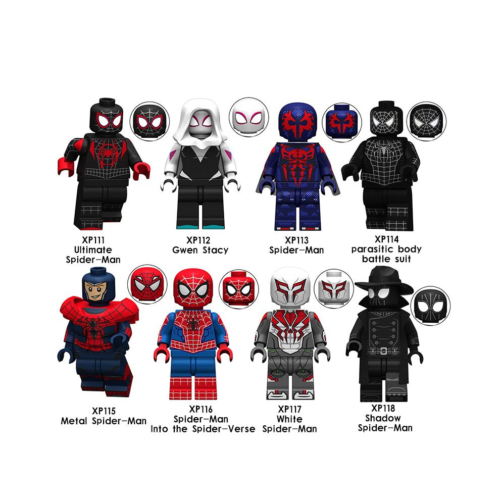 (Spider-Man F) 8PCS Marvel Deadpool Avengers Super Heroes Mini Figures Fit Lego Venom