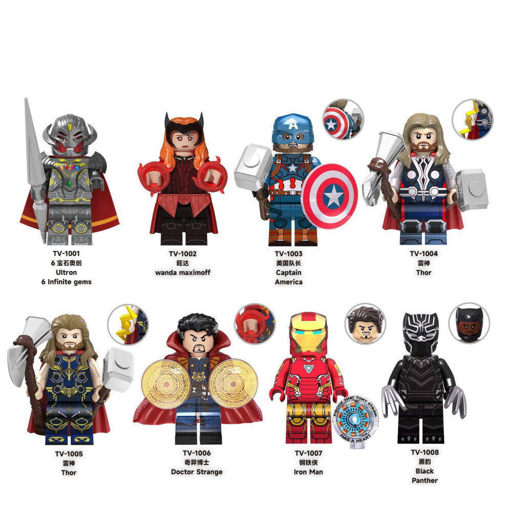 (Marvel E) 8PCS Marvel Deadpool Avengers Super Heroes Mini Figures Fit Lego Venom