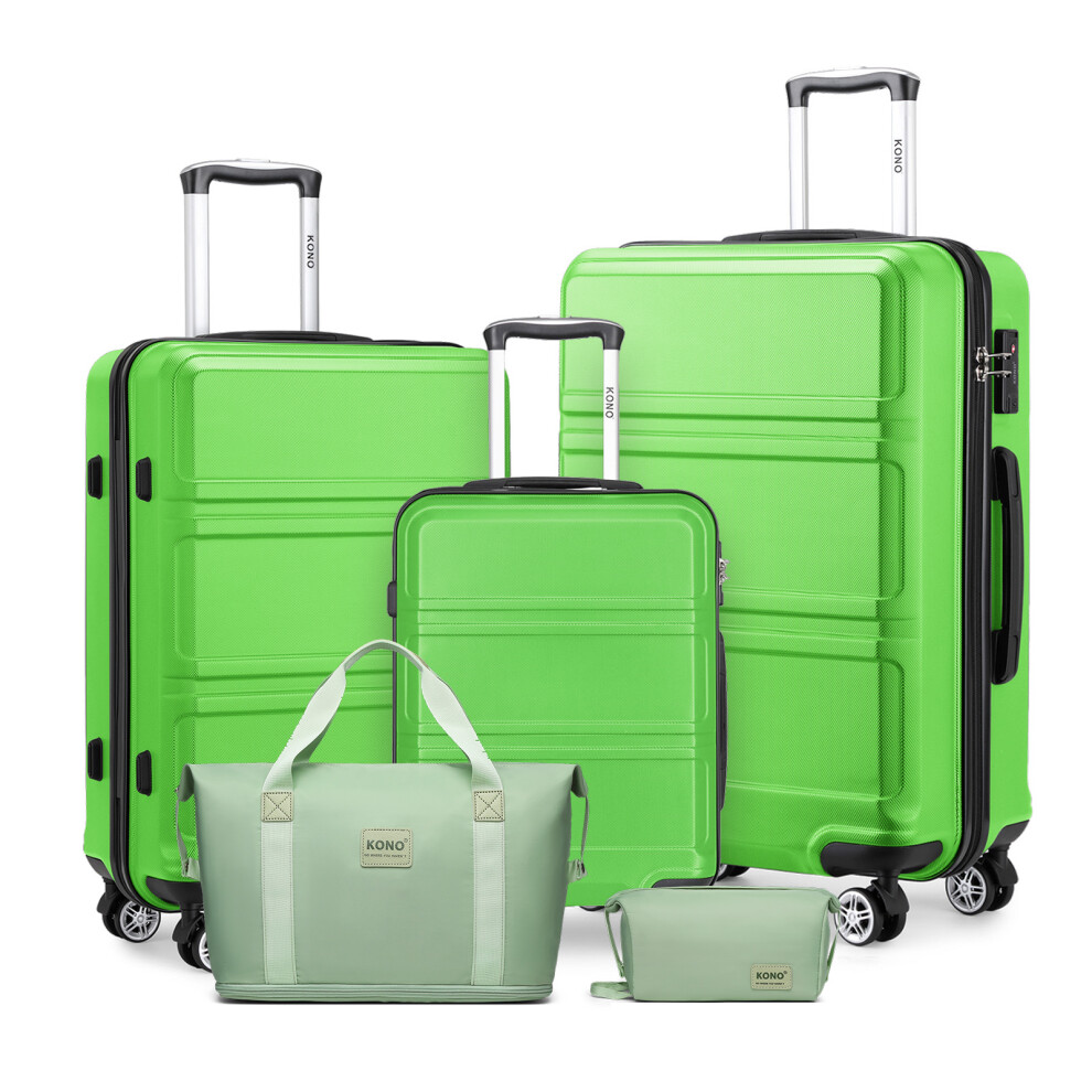 (Apple Green, 20+24+28 inch + travel bag) 20/24/28 Inch ABS Hard Shell Suitcase And Duffel Bag