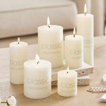 6Pcs Unscented Pillar Candles Set