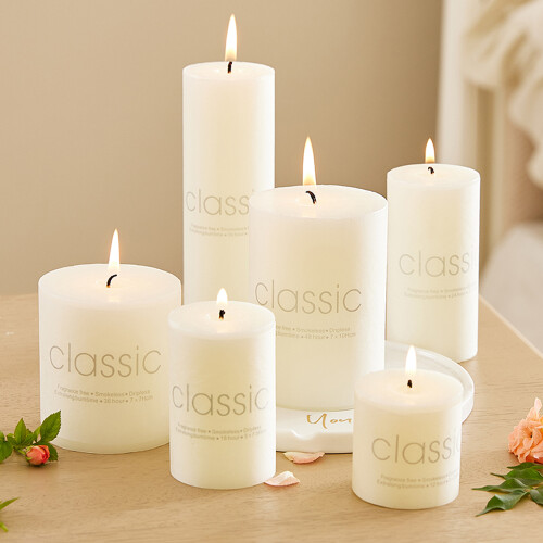 Living And Home 6Pcs Unscented Pillar Candles Set 1