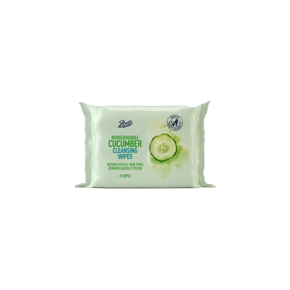 Boots Biodegradable Cucumber Cleansing Wipes 25s