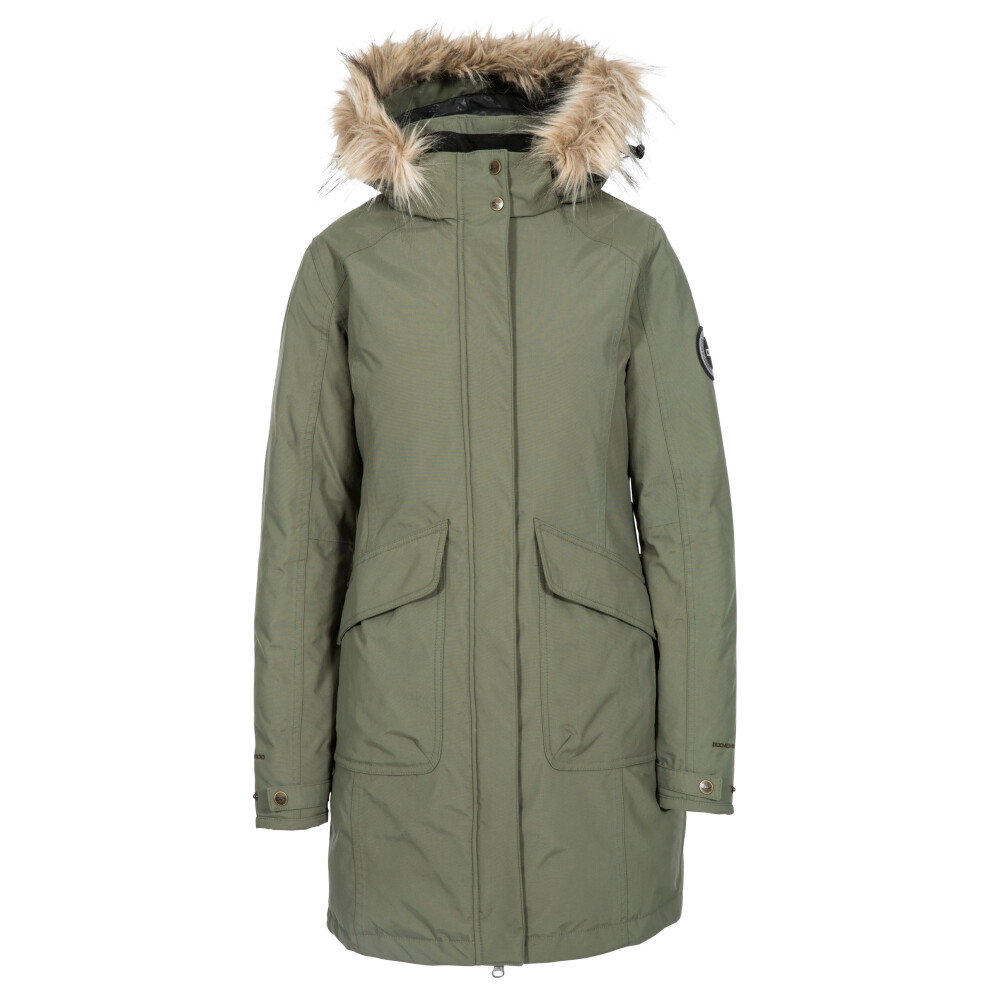 (14, Basil) DLX Womens Down Parka Jacket Longer Length Bettany