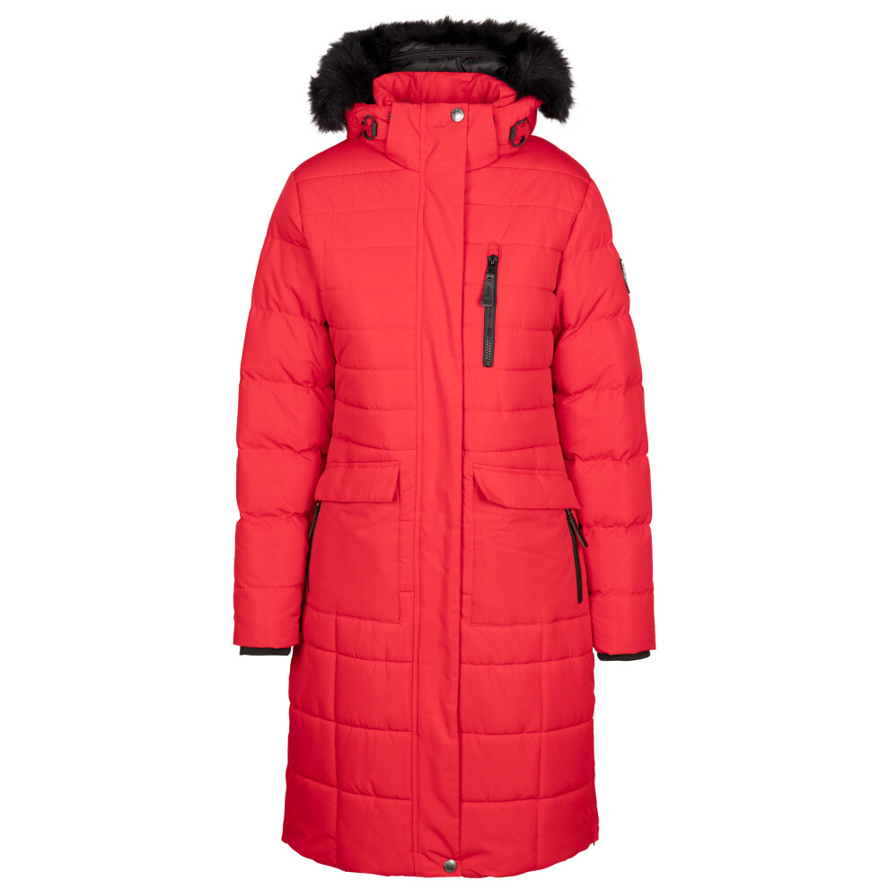 (14, Red) Trespass Womens Padded Jacket Long Length Sasha