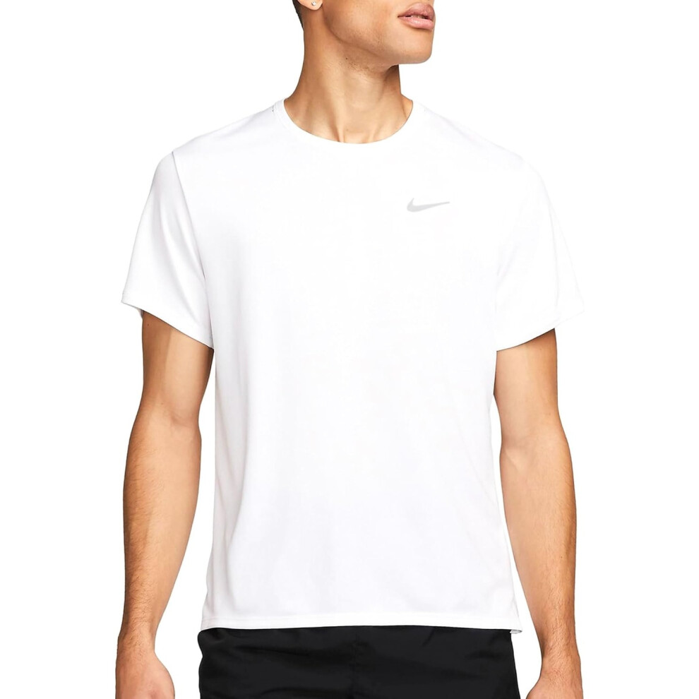 Nike (Xl) Dri Fit Miler Sportswear Club Swoosh T Shirt White