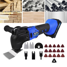 Brushless Oscillating Multi Tool Kit 6 Speed Quick Lock Accessory Change Oscillating Angle 4°5-amp with Battery Blades Sandpaper and Side Handle