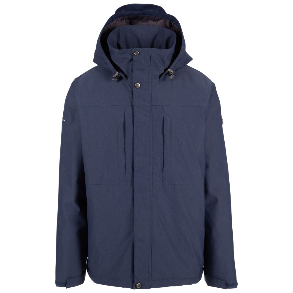 (S, Navy) Trespass Mens Waterproof Jacket Padded Discott