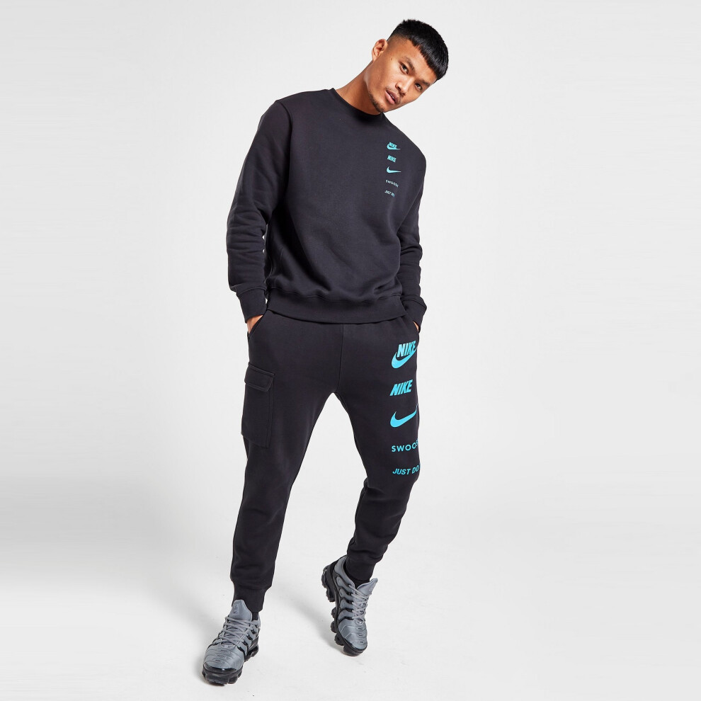 (Black, S) Nike Sportswear Standard Issue Mens Crew Tracksuit