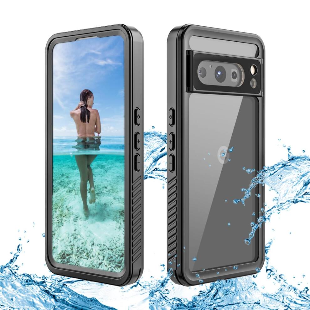 For Google Pixel 8 Pro Waterproof Shockproof 360 Full Body Cover Case Black 5061030203101