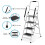 Gr8 Home 4 Step Ladder Folding Stool Non Slip Tread Steel With Handrail 7