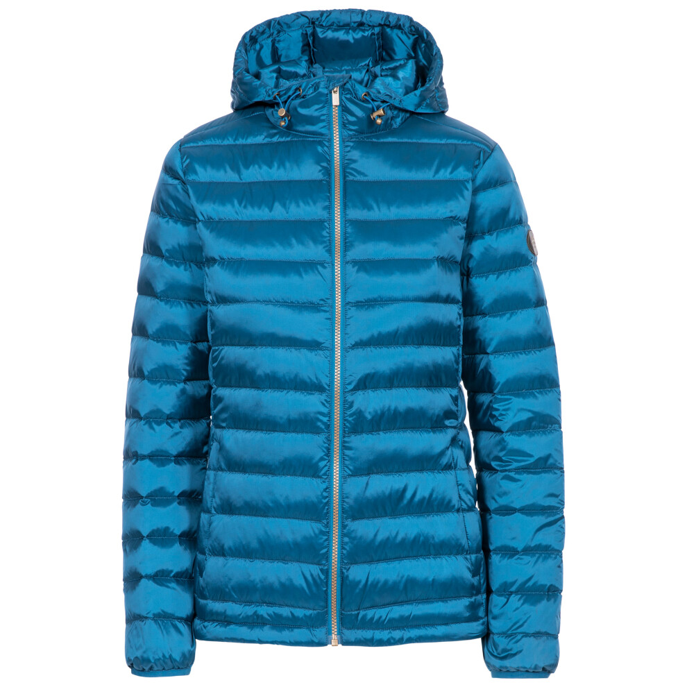 (8, Cosmic Blue) Trespass Womens Down Jacket Hooded Coat Katheryn