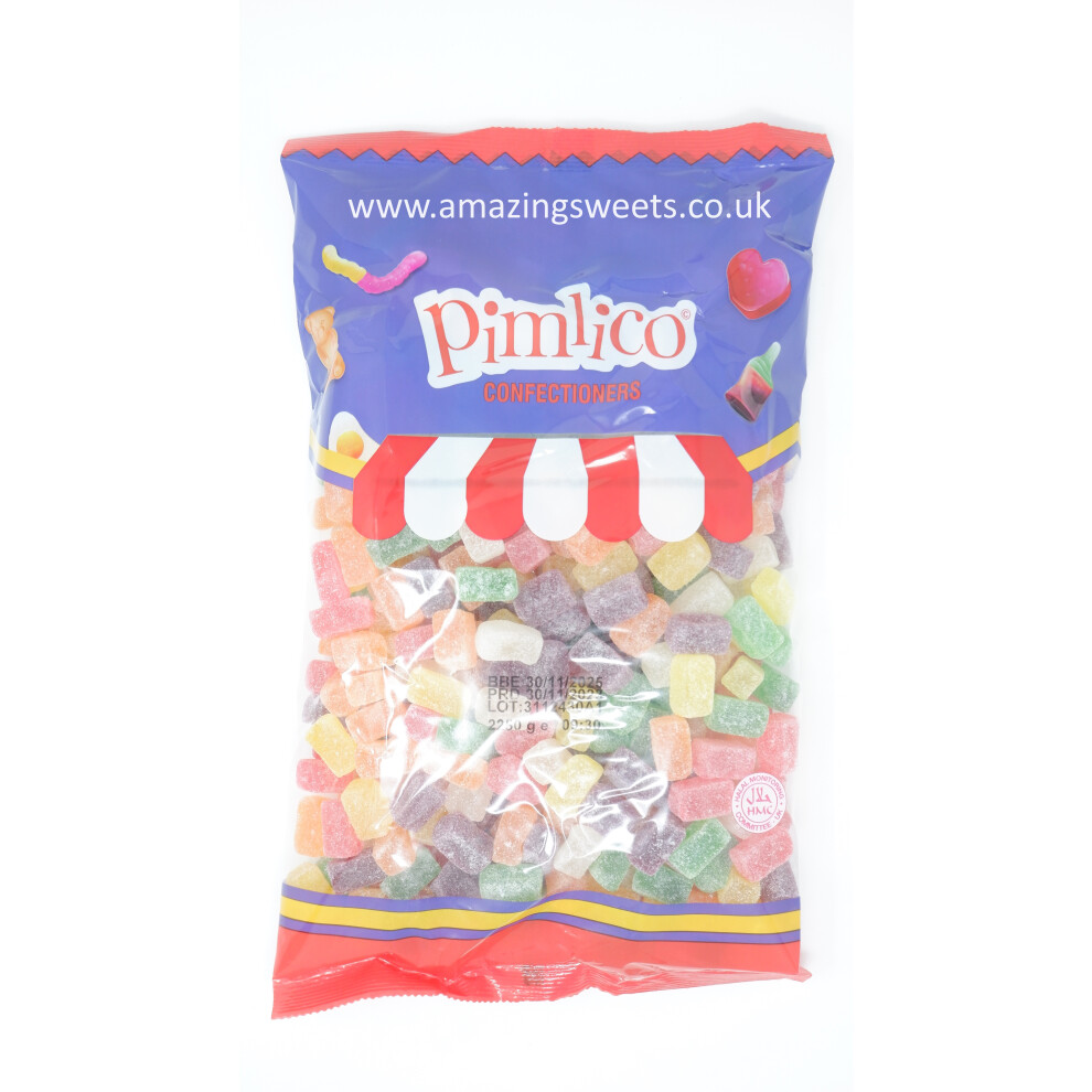 (4 x VEGAN CUBES SUGAR COATED (0583) 2.25KG Bags) HMC Certified VEGAN RANGE Vegan Fizzy Watermelon Slices, Fruit Salad 4 x 2.25kg Bags Halal Sweets-image-OPC-PF8KBKN-NEW