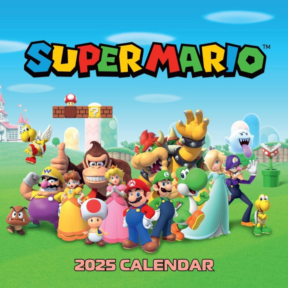 2025 Calendar Super Mario Bros Month View Square Calendar