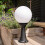 (Post Light) Litecraft Lancaster Light With Globe Shade - Black 8