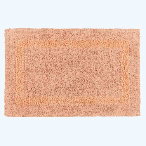 Homescapes (Peach) Homescapes Luxury Reversible Cotton Bath Mat Set 2