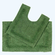 (Bottle green) Homescapes Luxury Reversible Cotton Bath Mat Set