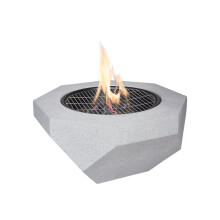 Field & Flame Rhoda Wood Burning BBQ Fire Pit in Concrete Grey 26744