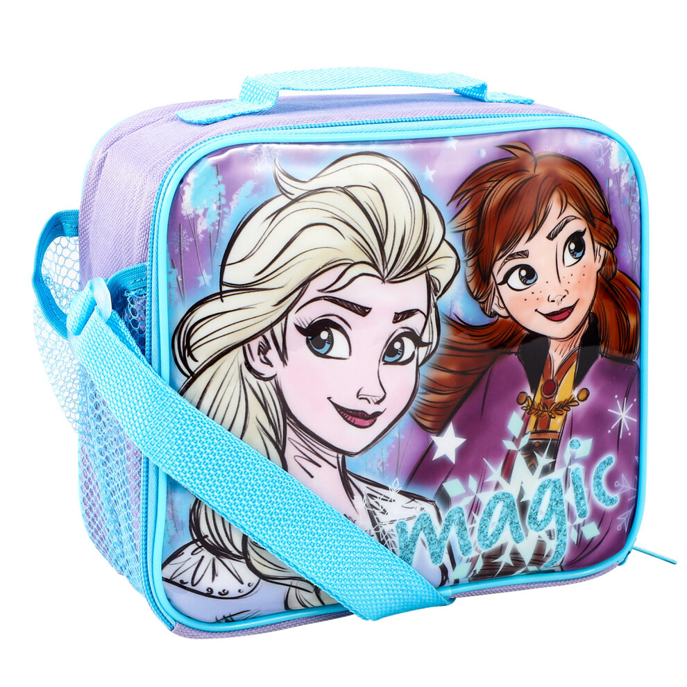 Disney Frozen Magic Insulated Lunch Bag Childrens Kid Girls School Blue,Purple