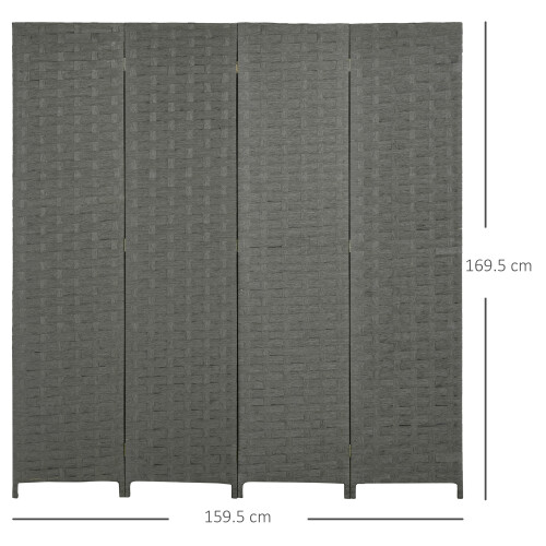 Homcom HOMCOM 4 Panel Folding Room Dividers for Wall, Privacy Screen Panels, Grey 1