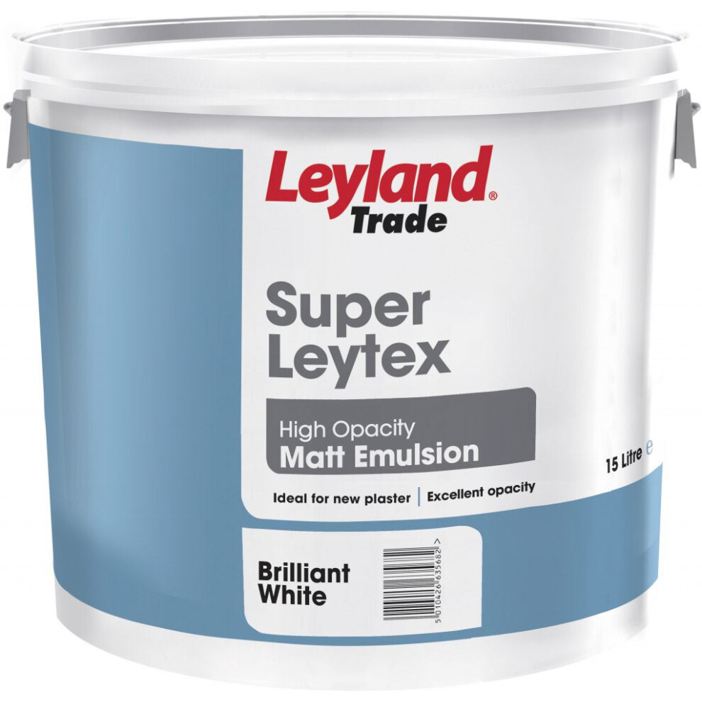 Leyland Trade - Super Leytex Matt - 15L Brilliant White