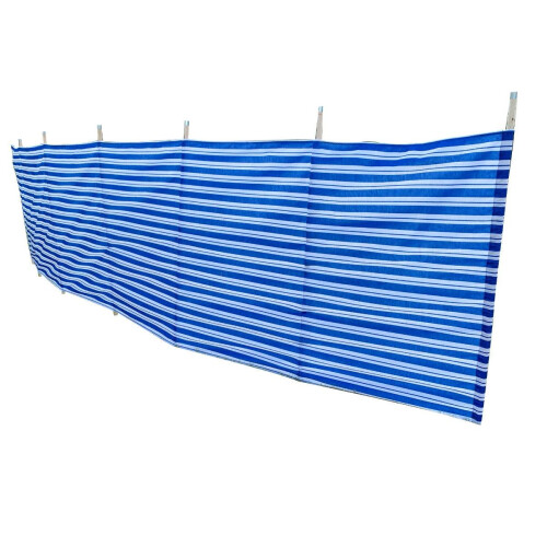 Deluxe 520cm 7 Pole Windbreak with Awning Channel Fitting - Blue 1