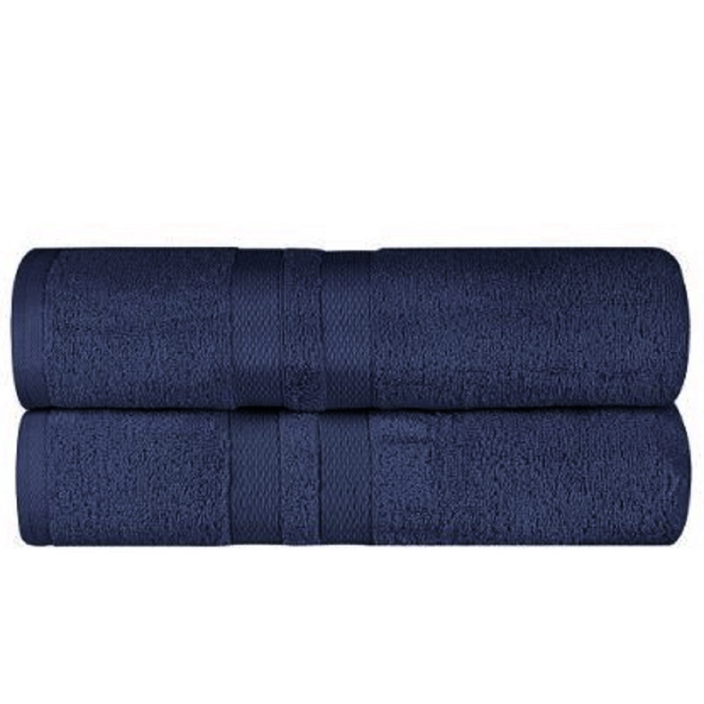 (Navy Blue) Pack of 2 Large Jumbo Bath Sheet Towels 100% Egyptian Cotton Big Bath Sheets Quick dry & Absorbent