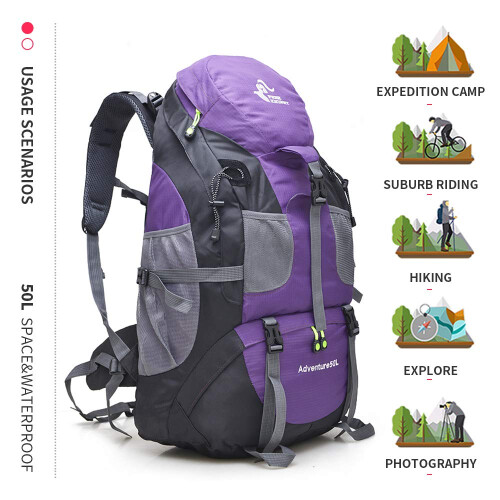 free knight 50L Waterproof Ultra Lightweight Hiking Backpack Frameless Outdoor Sport Daypack Travel Bag for Climbing Camping Touring Mountaineering on OnBuy