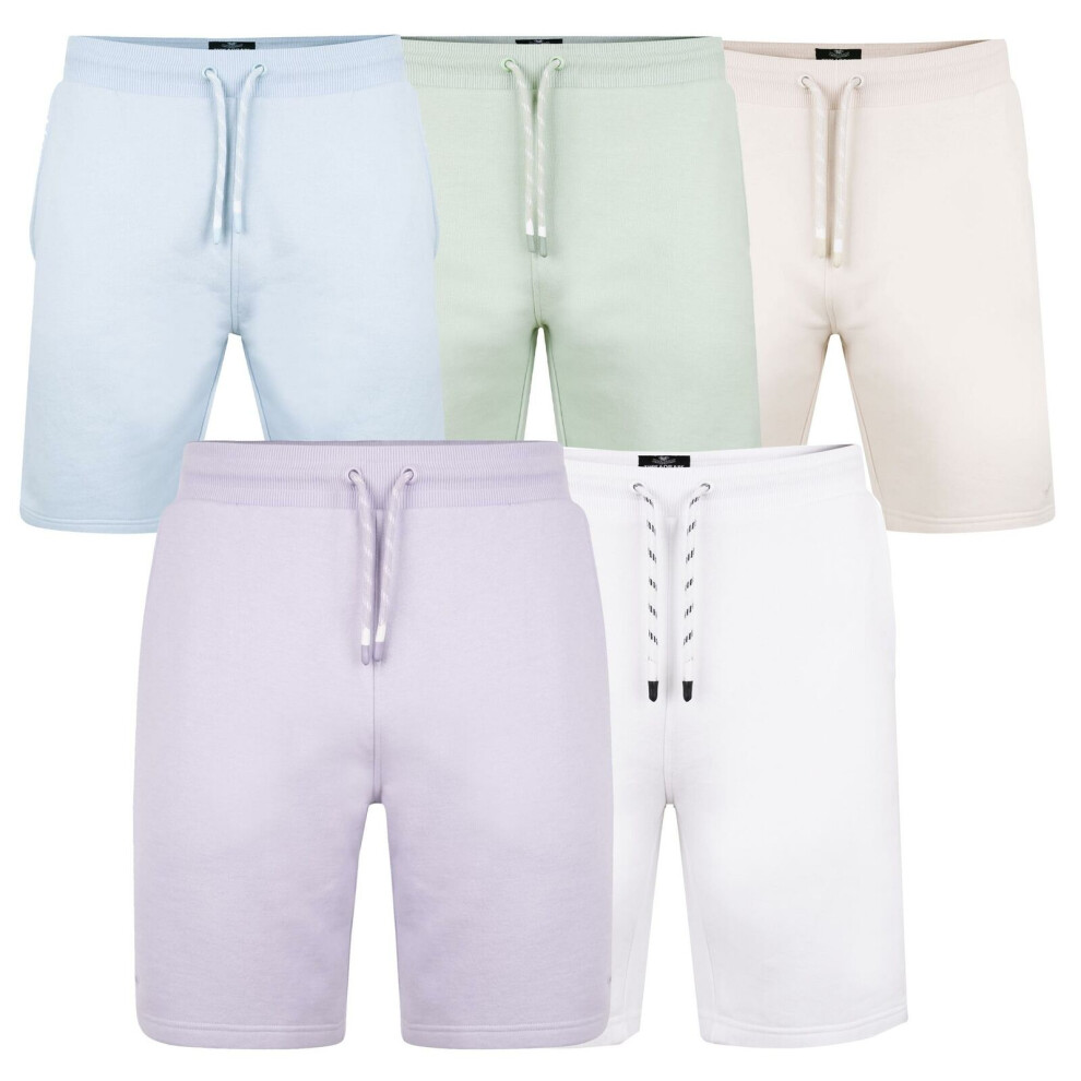 (Lilac, M) Mens Threadbare Joggers Jogging Bottoms Lounge Pants Fleece Cotton Gym Shorts