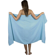(Sky Blue) Extra Large Bath Sheet 100 x 200 cm Super Jumbo Big Bath Sheets Towels Beach Body Wrap XL Bath Towels 600-GSM