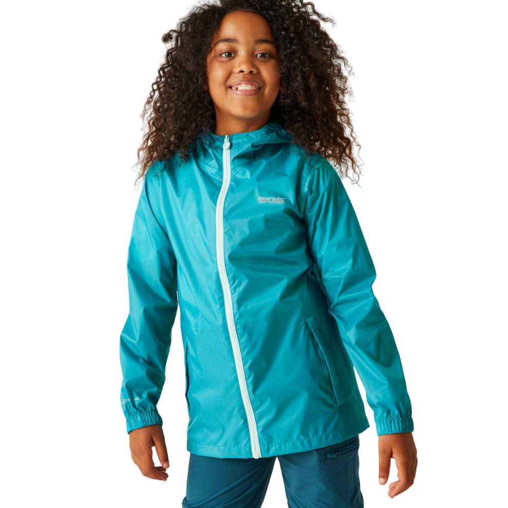 (9-10 Years, Tahoe Blue) Regatta Great Outdoors Childrens/Kids Pack It Jacket III Waterproof Packaway Black