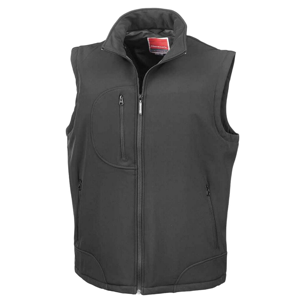 (XXL, Black/Black) Result Mens Softshell Body Warmer