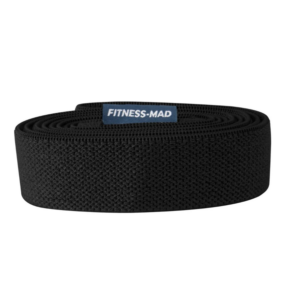 (Strong, Black) Fitness Mad Fabric Loop Resistance Band